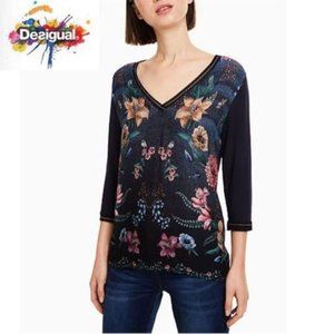 DESIGUAL NWT MEDIUM BOHO T- SHIRT!